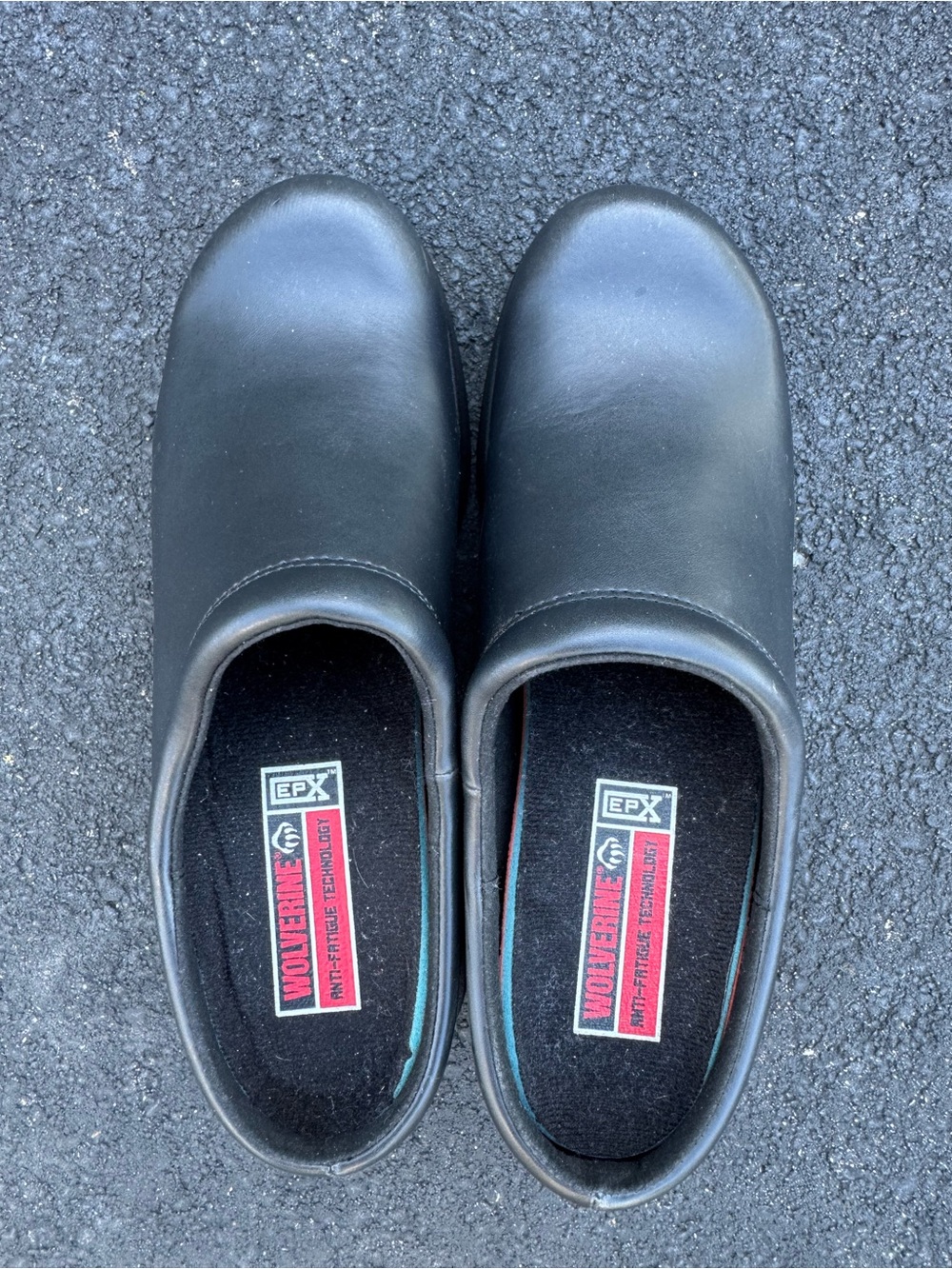 Wolverine Black Slip-On Work Shoes